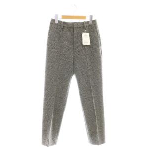 ファンシーツイード スリム テーパード パンツ 40 黒 ブラック /AT OS