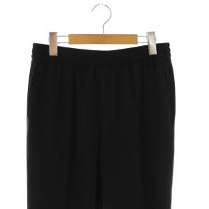 SLOBE IENA ピンタックセミフレアパンツ 38 ブラック /DO OS