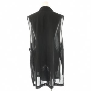 23区 シアー ジレ ベスト 前開き Vネック 44 黒 ブラック /AT OS