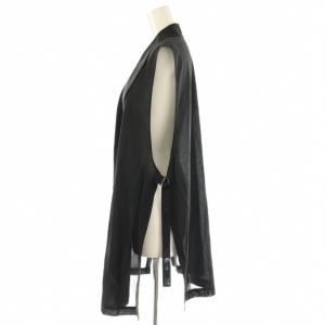 23区 シアー ジレ ベスト 前開き Vネック 44 黒 ブラック /AT OS