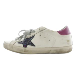superstar スニーカー ロゴ 36 白 ホワイト 紫 パープル /SR