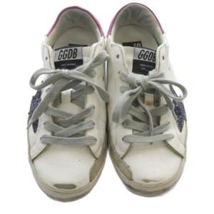 GOLDEN GOOSE superstar スニーカー ロゴ 36 白 ホワイト 紫 パープル /SR