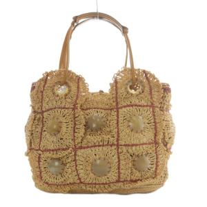 トートバッグ ハンドバッグ かごバッグ ラフィアバッグ ベージュ /YO12
