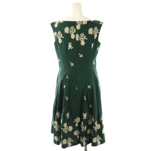 TOCCA 25周年記念 刺繍 ワンピース 膝丈 ノースリーブ 2 緑 グリーン /AT OS