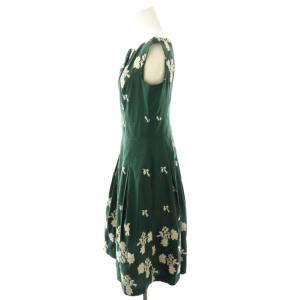 TOCCA 25周年記念 刺繍 ワンピース 膝丈 ノースリーブ 2 緑 グリーン /AT OS