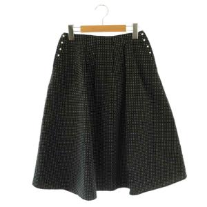 23SS 【洗える】MOONLIT NIGHT スカート フレア ミモレ ロング 0 黒 ブラック /AT