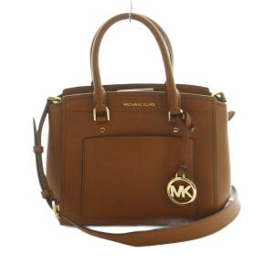 2WAYショルダーバッグ ハンドバッグ レザー 茶色 ブラウン /MI OS