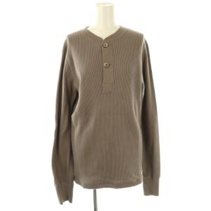 コットン リブニット カットソー ヘンリーネック モカ /DF OS