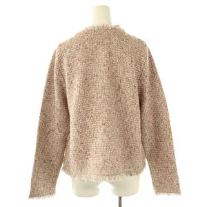 23区 25AW ツイード ニット ジャケット ノーカラー 38 ベージュ /HK OS