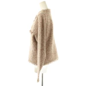 23区 25AW ツイード ニット ジャケット ノーカラー 38 ベージュ /HK OS