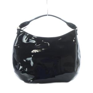 ANYA HINDMARCH 2WAYバッグ ショルダー ハンド スタッズリボン エナメルレザー 黒 ブラック /RI OS