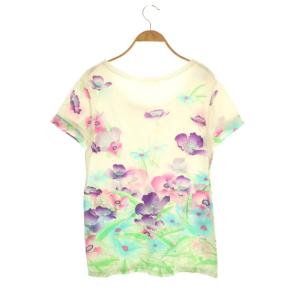 LEONARD SPORT 花柄 半袖 カットソー Tシャツ 40 ホワイト マルチカラー /ES OS