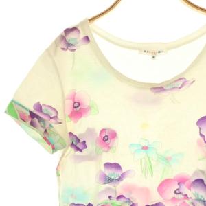 LEONARD SPORT 花柄 半袖 カットソー Tシャツ 40 ホワイト マルチカラー /ES OS