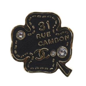 31 RUE CAMBON ココマーク クローバー ピンブローチ ブラック B23S