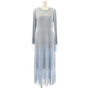 25SS シアーコンビフレアーニットワンピース 38 スモークブルー /ES OS