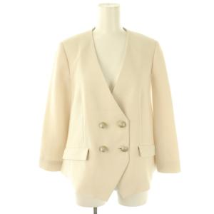 24AW ケープスリーブジャケット ノーカラー 36 オフホワイト /HK OS