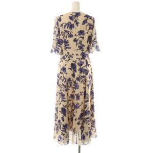 GRACE CONTINENTAL 24AW フラワープリントワンピース 36 ベージュ パープル 紫色 /CX OS