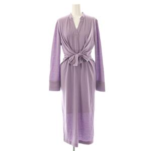 24AW ウエストリボンジャージワンピース ニット 38 薄紫 ラベンダー /ES OS