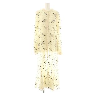 刺繍デザインシャツワンピース 38 ライトベージュ ブラック ゴールド色 /DO OS