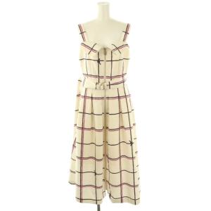 24SS ロープチェックワンピース キャミワンピース 38 オフホワイト ピンク チャコール /ES OS