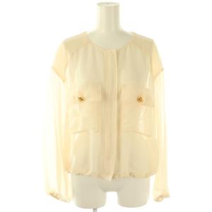 ノーカラーシアーブブルゾン ジャケット 36 アイボリー /ES OS