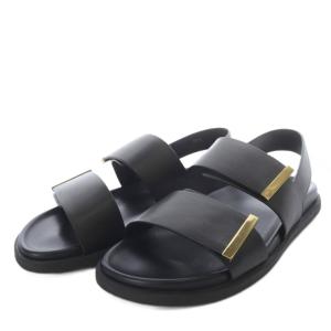 TOD'S レザー サンダル ダブルストラップ ベルクロ 36.5 ブラック