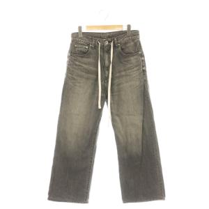 ドロストデニムパンツ ジーンズ ストレート 34 ダークグレー /DF OS