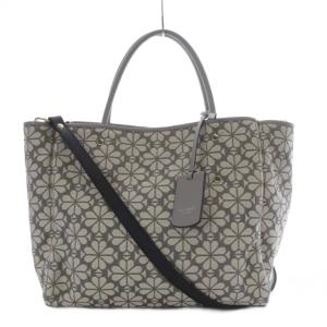 フラワージャガード 2wayトートバッグ ショルダーバッグ 斜め掛け グレー /YO23