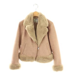 23AW フェイクファーライダースジャケット 1 ピンクベージュ ベージュ /DO OS