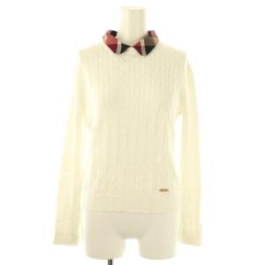 襟付きケーブルニット カットソー 38 ホワイト マルチカラー /DO OS