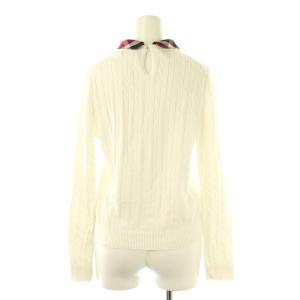 BLUE LABEL CRESTBRIDGE 襟付きケーブルニット カットソー 38 ホワイト マルチカラー /DO OS