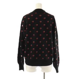 BLUE LABEL CRESTBRIDGE ハートジャガーニット セーター プルオーバー 38 黒 ブラック 赤 レッド 白 ホワイト /CX OS