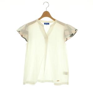 フレンチスリーブTシャツ カットソー 38 ホワイト ピンクベージュ ブラック /DO OS