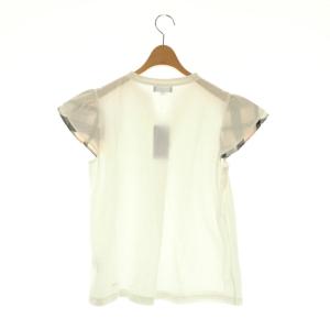 BLUE LABEL CRESTBRIDGE フレンチスリーブTシャツ カットソー 38 ホワイト ピンクベージュ ブラック /DO OS