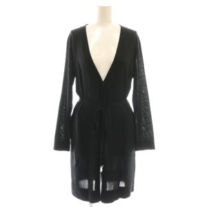 ファッション FASHION カシミヤ シルク混 ロングカーディガン ニット 38 ブラック /DF OS