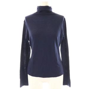 ハイネックウールカットソー ニット 長袖 M ネイビー /HK OS