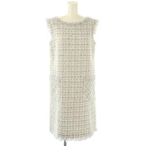 MALHIA KENT ツイードワンピース 36 ホワイト マルチカラー