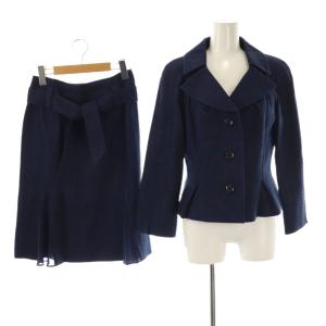 INTERNATIONAL スーツ ジャケット スカート セットアップ シルク混 38 ネイビー /ES