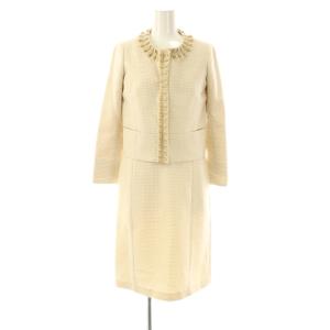 セットアップ フリルジャケット ノースリーブワンピース 1 アイボリー ベージュ /DO OS