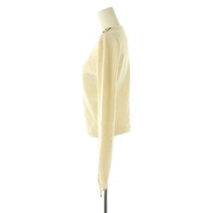 BURBERRY BLUE LABEL カシミヤ混ウール肩ボタンケーブルニット セーター 38 オフホワイト /DO OS