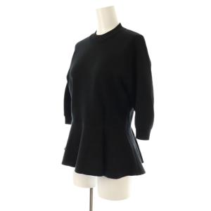 ESTNATION ぺプラムニット カットソー F ブラック /DO OS