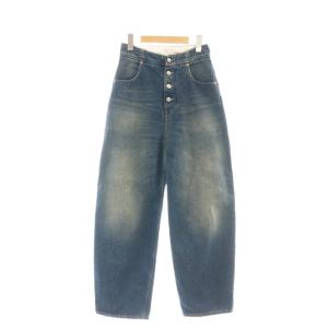 CARROTDENIM ボタンフライキャロットジーンズ デニムパンツ 38 ブルー S52LA0180