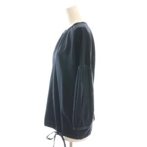 FOXEY NEW YORK バルーン袖 ブラウス 七分袖 クルーネック 38 紺 ネイビー /AT OS