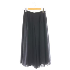 サマー フレアパンツ ワイド タック 38 紺 ネイビー /AT OS