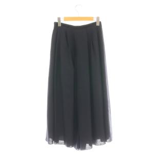 FOXEY NEW YORK サマー フレアパンツ ワイド タック 38 紺 ネイビー /AT OS