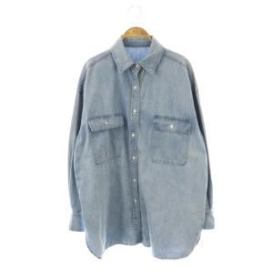 ダンガリーデニムシャツ ロングスリーブ オーバーサイズ F ライトブルー /HK OS