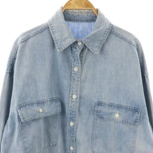 BABYLONE ダンガリーデニムシャツ ロングスリーブ オーバーサイズ F ライトブルー /HK OS