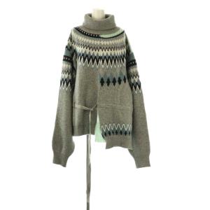 DECONSTRUCTED NORDIC KNIT 4 グレー マルチカラー