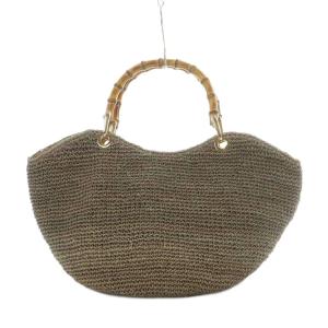 かごバッグ トート バンブーハンドル ブラウン /RI OS