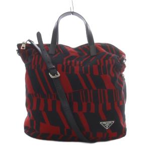 トートバッグ 2way レッド ブラック